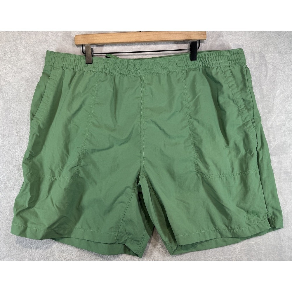 North Face Shorts Green Nylon 7.5" Inseam Outdoors TNF Men's Size 2XL